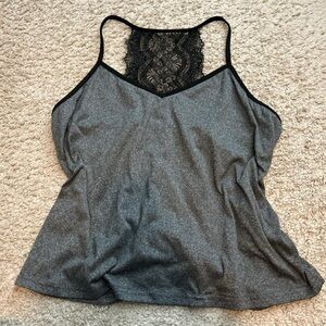 Gray and Black Racerback with Lace
